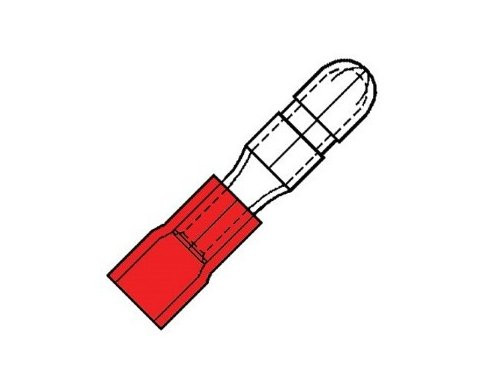 Foto van Kabelschoen rondsteker male rood 4mm Kabelschoen rondsteker male rood 4mm