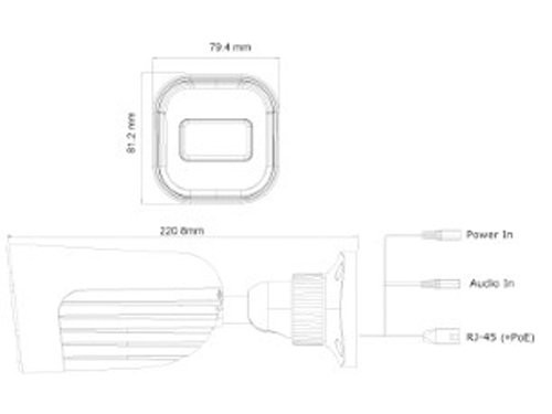 Foto van IP Camera bullet 4Mpix 12V IR-led 2.8-12mm M-zoom VF IP Camera bullet 4Mpix 12V IR-led 2.8-12mm M-zoom VF