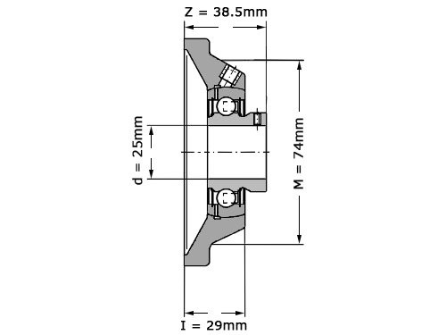 INA Lagerblok Vierkant PCJY25 N (25mm)