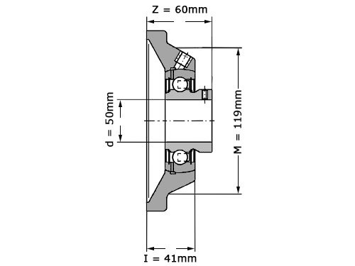 INA Lagerblok Vierkant PCJY50 N (50mm)