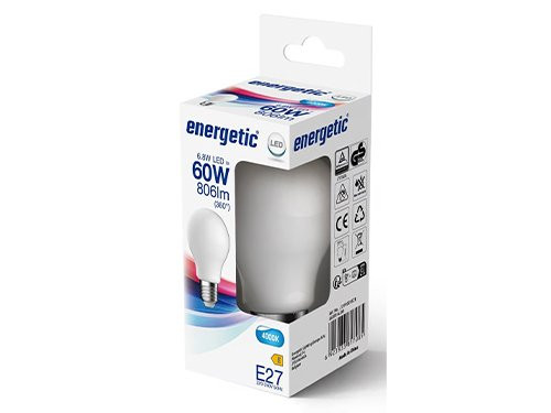 Energetic LED GLS E27 6,8-60W 4000K mat glas
