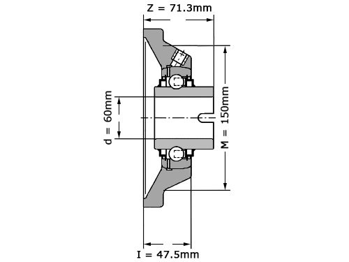 Foto van INA Lagerblok Vierkant RCJL60 N (60mm) INA Lagerblok Vierkant RCJL60 N (60mm)