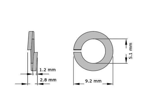 Veerring DIN 127B M5