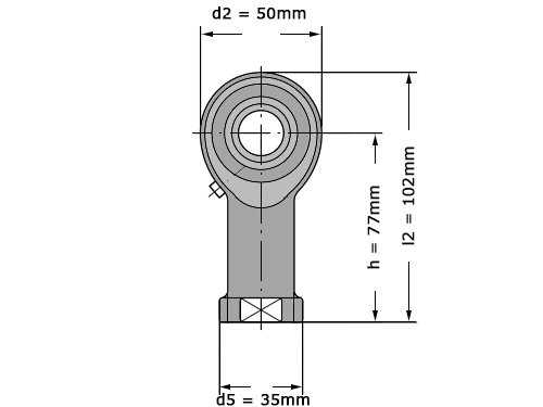 INA Stangkop GIKL20 PB (20x50x25mm)