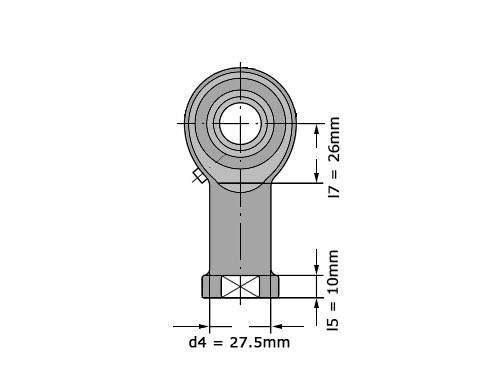 INA Stangkop GIKL20 PB (20x50x25mm)