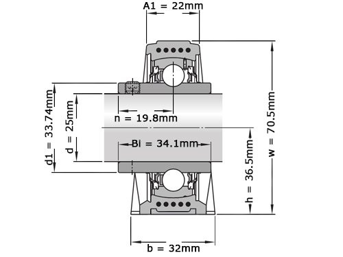 SKF Lagerblok Staand SYWK25 YTH (25mm)