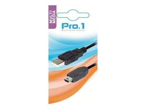 USB kabel A-male -> B-mini male 1,8m