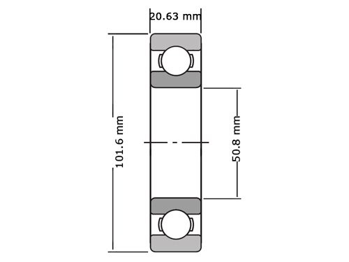 NKE Kogellager Eenrijig LJ2 C3 (50.8x101.6x20.63mm)
