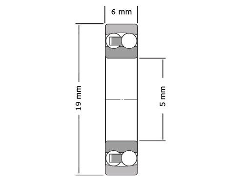 NSK Kogellager Zelfinstellend 135 (5x19x6mm)