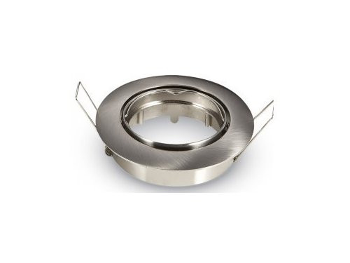 Foto van Inbouwspot verstelbaar 50mm rond geschuurd staal Inbouwspot verstelbaar 50mm rond geschuurd staal