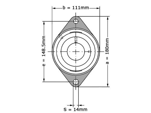 Foto van INA Lagerblok Ovaal TCJT45 XL (45mm) INA Lagerblok Ovaal TCJT45 XL (45mm)