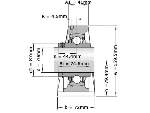 SKF Lagerblok Staand UCP214 (70mm)