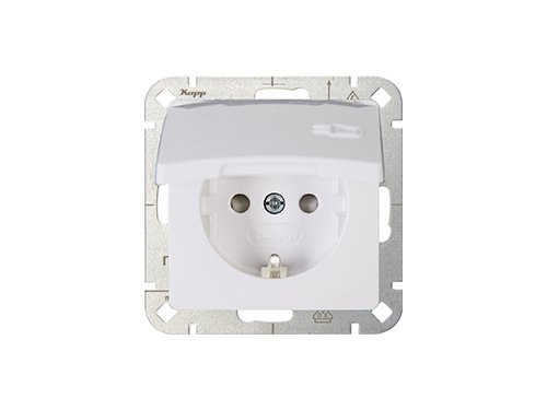 Kopp HK05 arctic wit inbouw stopcontact wcd RA met deksel
