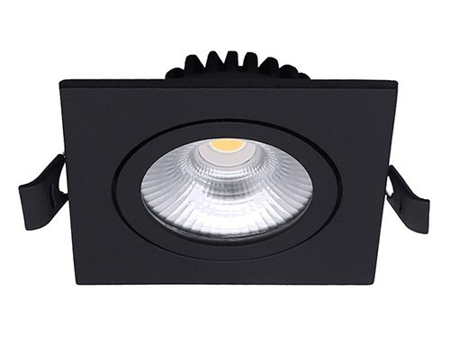 LED inbouwspot 6W 2700K 85mm 60gr vierkant verstelbaar zwart