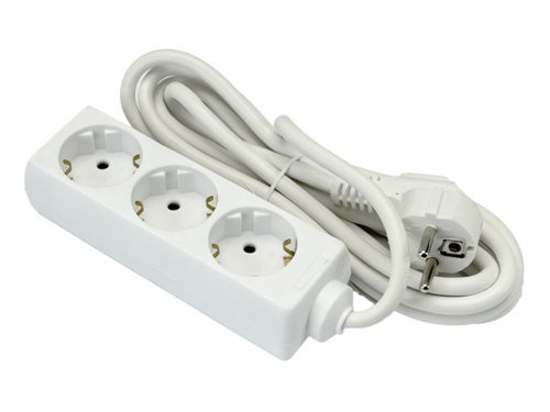 TCD RA 3-voudig 5m snoer wit