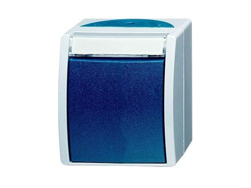 Busch Jaeger SWD opbouw wissel schakelaar blauw