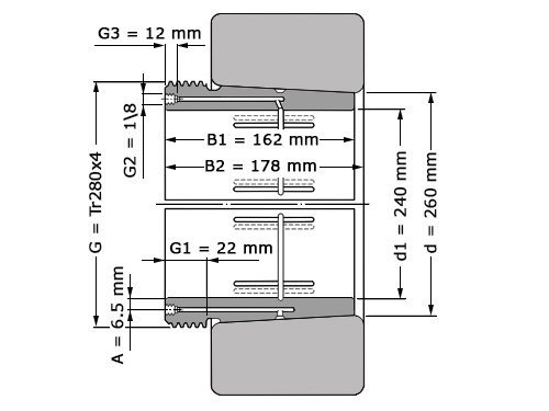 Foto van SKF Drukbus AOH24052 G (240x280x162mm) SKF Drukbus AOH24052 G (240x280x162mm)