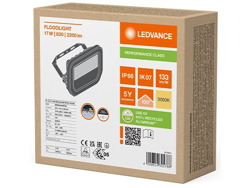 Foto van LED Bouwlamp 17W 3000K zwart LED Bouwlamp 17W 3000K zwart