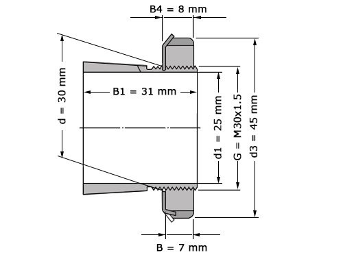 SKF Trekbus H306 (25x45x31mm)