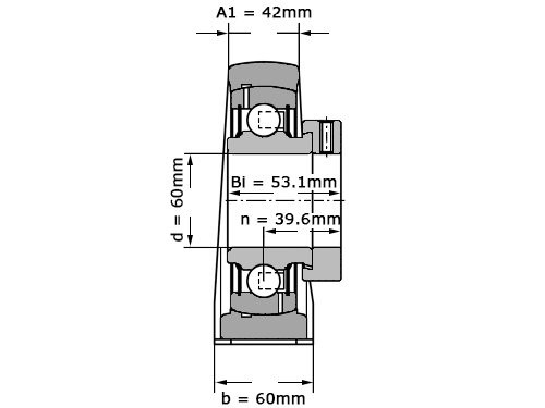 INA Lagerblok Staand PSHE60 N (60mm)