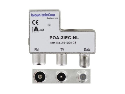 Coax opdruk verdeler 3-voudig IEC - TV-DATA-RADIO