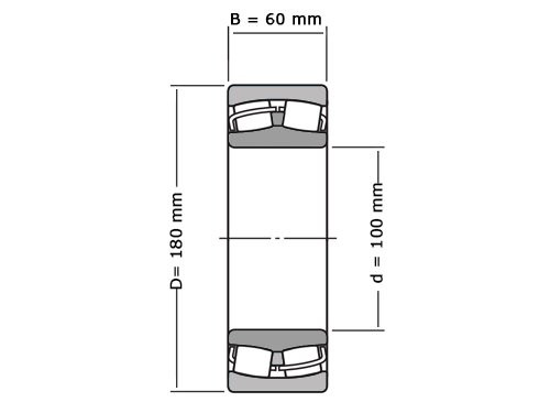 SKF Tonlager Zelfinstellend 23220 Cilindrisch 2RS VT143 (100x180x60.3mm)