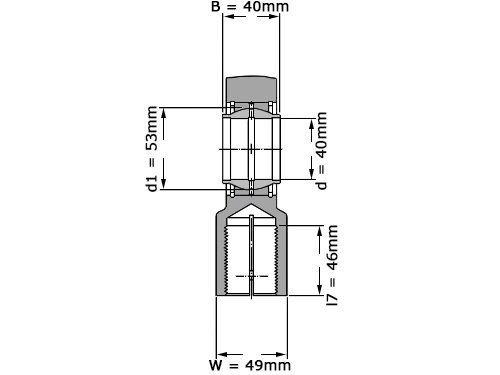 Foto van SKF Stangkop SIQG40 ES (40x91.5x40mm) SKF Stangkop SIQG40 ES (40x91.5x40mm)