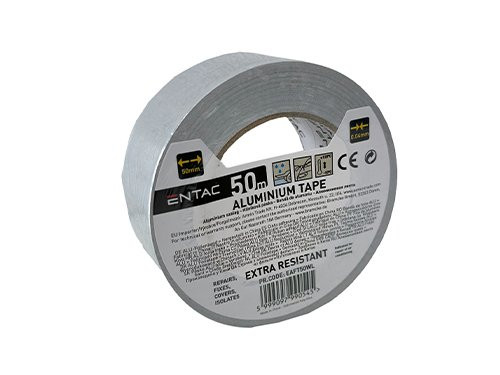 Aluminium tape 50mm rol 50m zilver