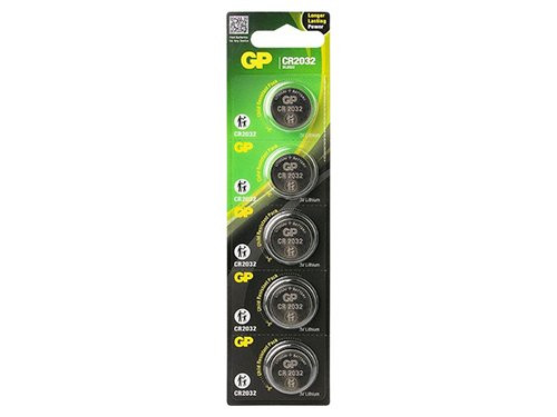 GP CR2032 lithium knoopcel batterij 3V blister(5)