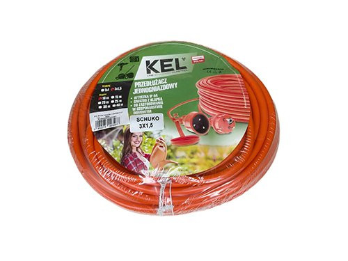 Verlengsnoer PVC oranje 3x1,5qmm 40m