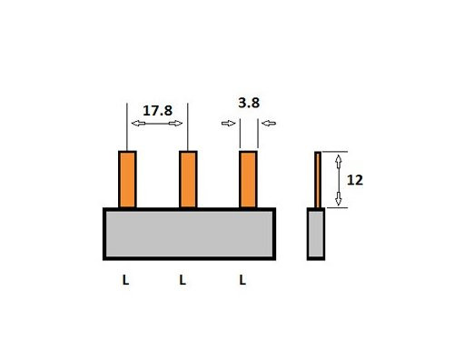 Foto van Kamrail 1 fase 3pol. 17,8mm grijs Kamrail 1 fase 3pol. 17,8mm grijs