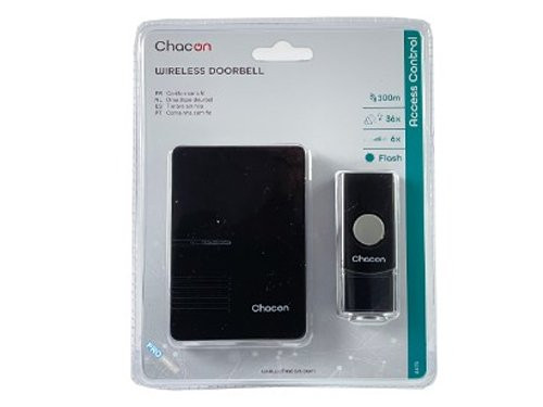 Draadloze deurbel set 80m zwart