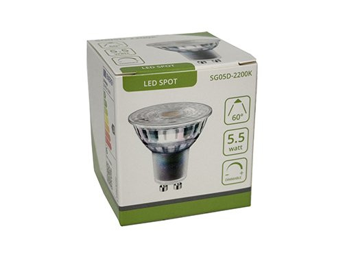 LED spot GU10 230V 5,5-50W 60gr 2200K dimbaar