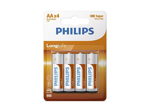 Foto van Philips Longlife batterij AA blister(4) Philips Longlife batterij AA blister(4)