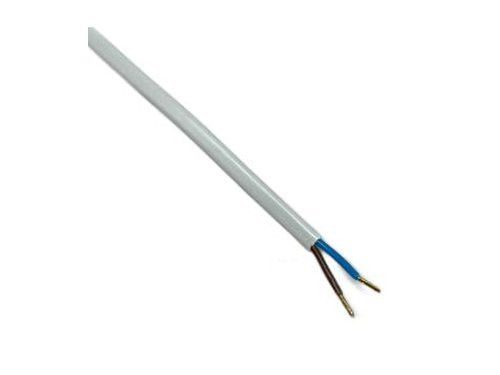 Eurosnoer 2x0,75qmm met schakelaar wit 2m