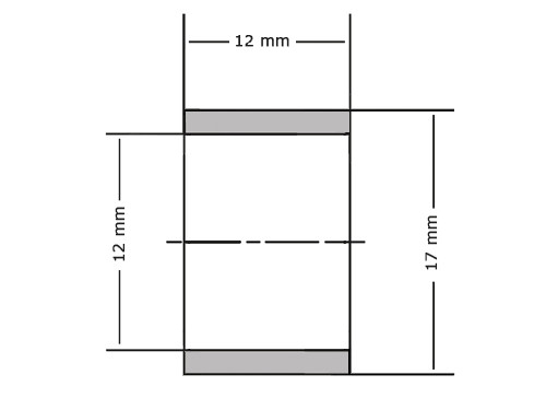 Glijlager Sinterbrons BP25 12x17x12mm