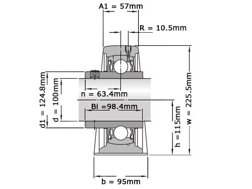 SKF Lagerblok Staand SYJ100 TF (100mm)