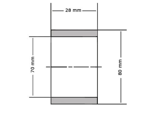 Glijlager Sinterbrons BP25 70x80x28mm