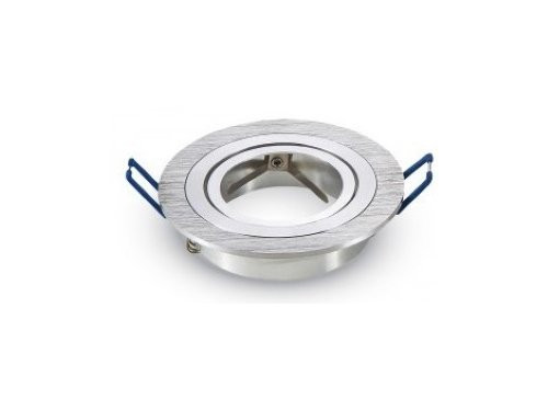 Foto van Inbouwspot verstelbaar 50mm rond geborsteld aluminium Inbouwspot verstelbaar 50mm rond geborsteld aluminium
