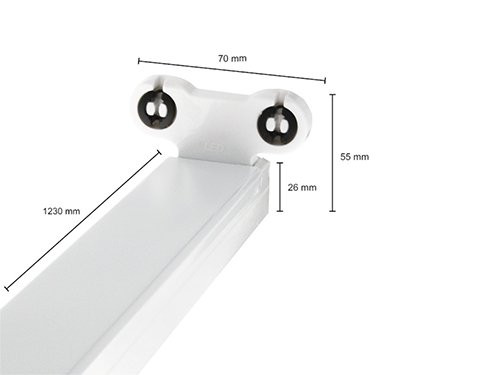 Foto van Montagebalk 2x 120cm voor LED Tube LEEG Montagebalk 2x 120cm voor LED Tube LEEG