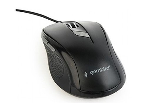 Optische muis bedraad USB zwart met zijknoppen