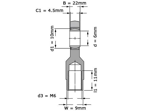 Foto van SKF Stangkop SI6 C (6x22x6mm) SKF Stangkop SI6 C (6x22x6mm)