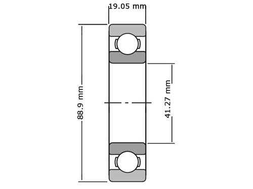 NKE Kogellager Eenrijig LJ1.5/8 C3 (41.27x88.9x19.05mm)