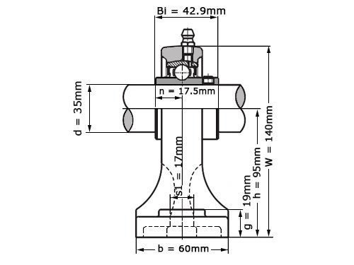 SNR Lagerblok Staand UCPH207 (35mm)