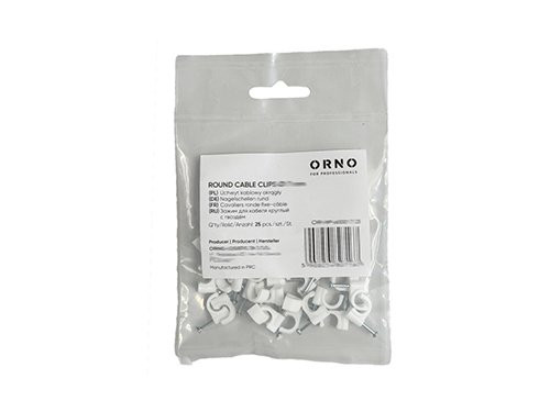 Foto van Kabelclip 7mm rond wit zak(25) Kabelclip 7mm rond wit zak(25)