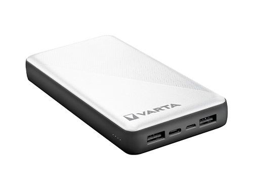Foto van Powerbank 20.000mA zilver USB + USB-C Powerbank 20.000mA zilver USB + USB-C