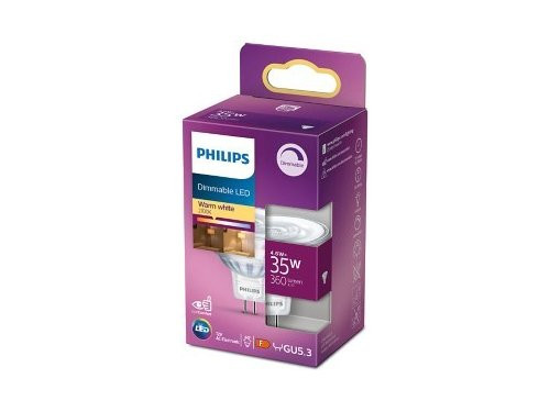 Philips LED spot MR16 GU5.3 12V 4,6-35W 2700K dimbaar blister