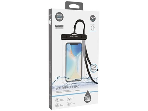 Telefoonhoes waterdicht IPX8 PVC met koord - max 7 inch