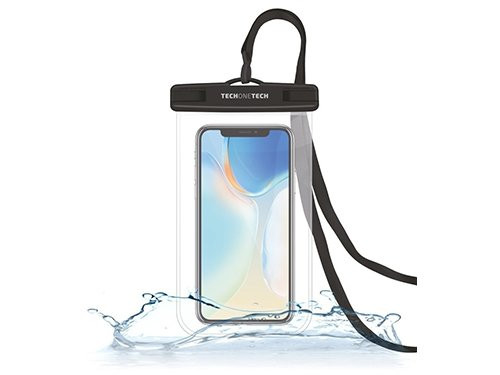 Telefoonhoes waterdicht IPX8 PVC met koord - max 7 inch