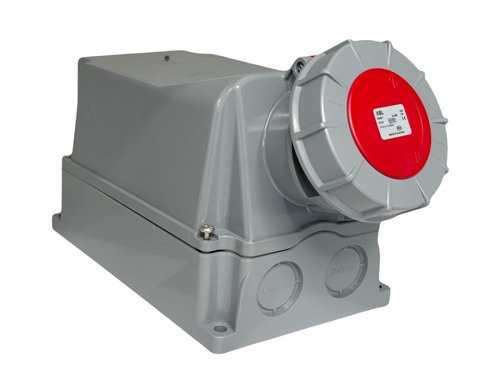 Foto van CEE 5P/63A/400V opbouw wcd rood IP-67 CEE 5P/63A/400V opbouw wcd rood IP-67
